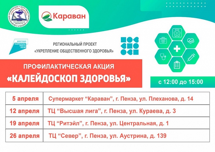 Нацпроект «Демография»: экспресс-обследование пензенцев на площадках супермаркетов «Караван» продолжается