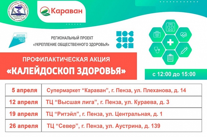 Нацпроект «Демография»: экспресс-обследование пензенцев на площадках супермаркетов «Караван» продолжается